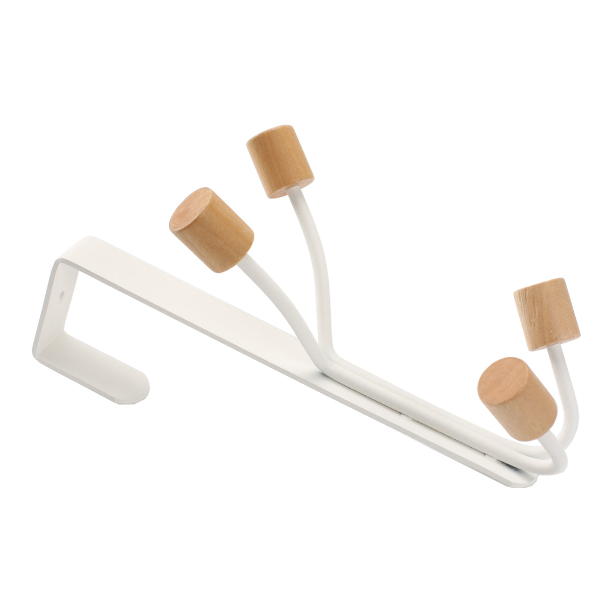 Scandi Wooden Over-The-Door 4 Hook Rack - IUIGA