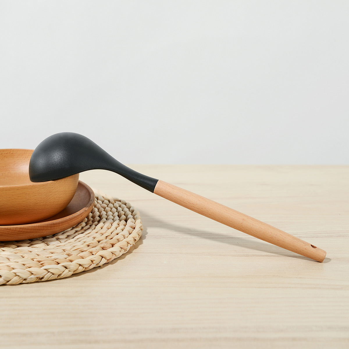 Silicone Soup Ladle With Beech Handle - IUIGA