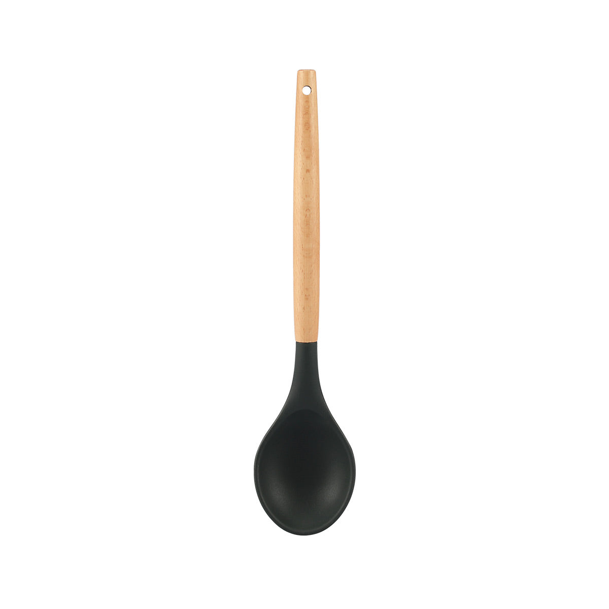 Silicone Solid Spoon With Beech Handle - IUIGA