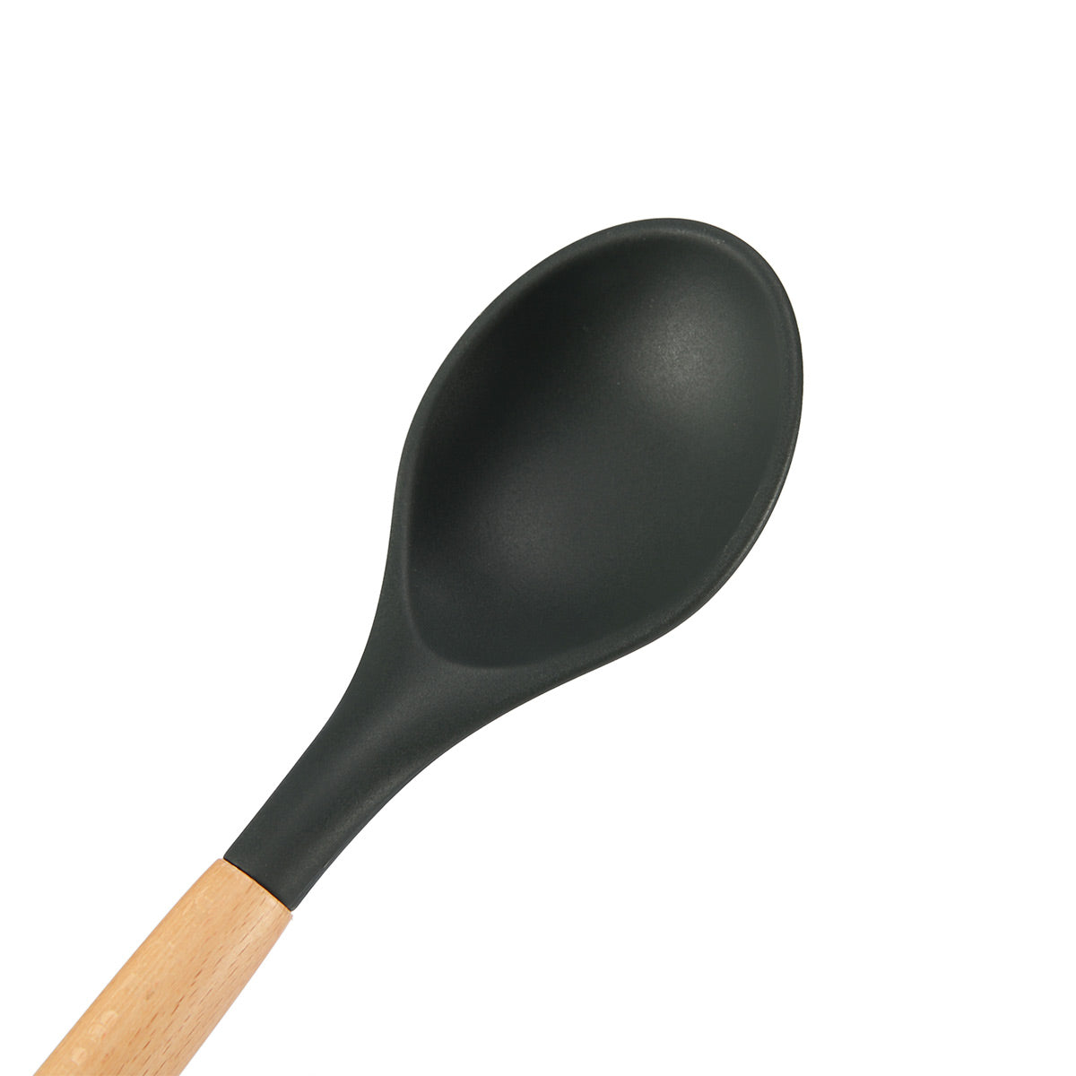 Silicone Solid Spoon With Beech Handle - IUIGA
