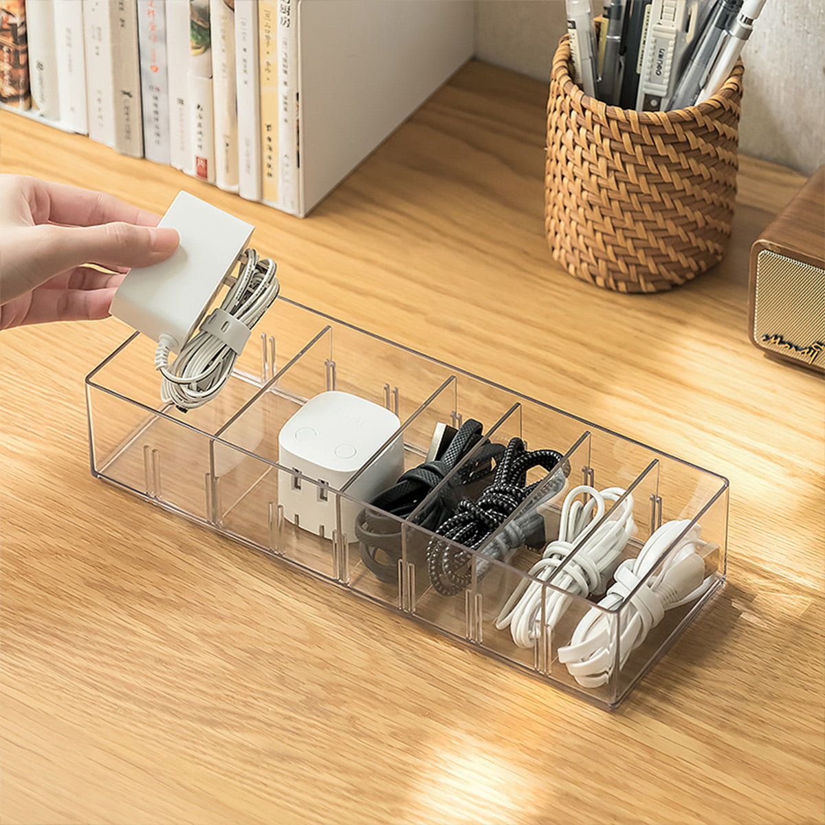 8 Compartments Cable Management Box With Lid - IUIGA