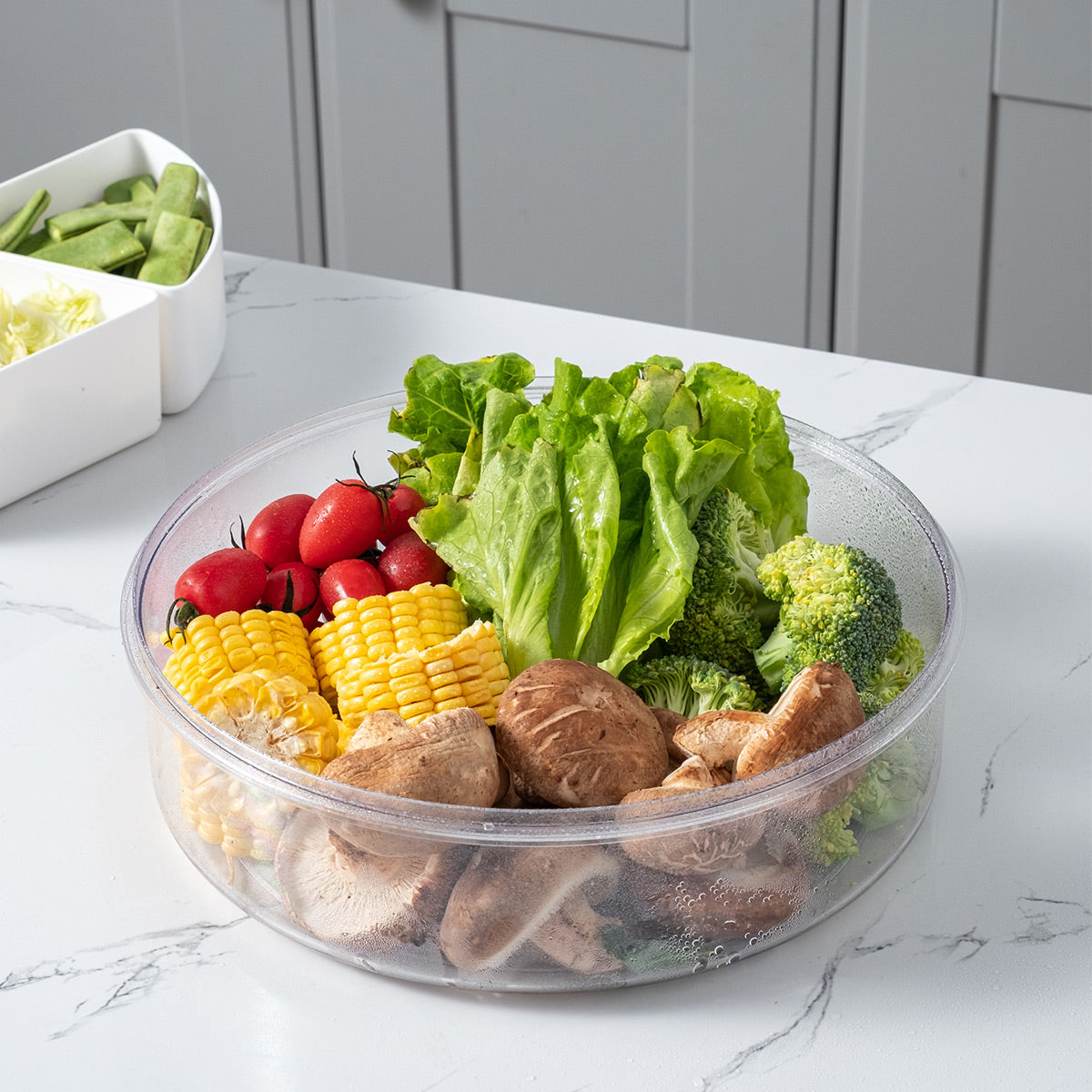 Round Multi-compartment Snack Serving Box - IUIGA