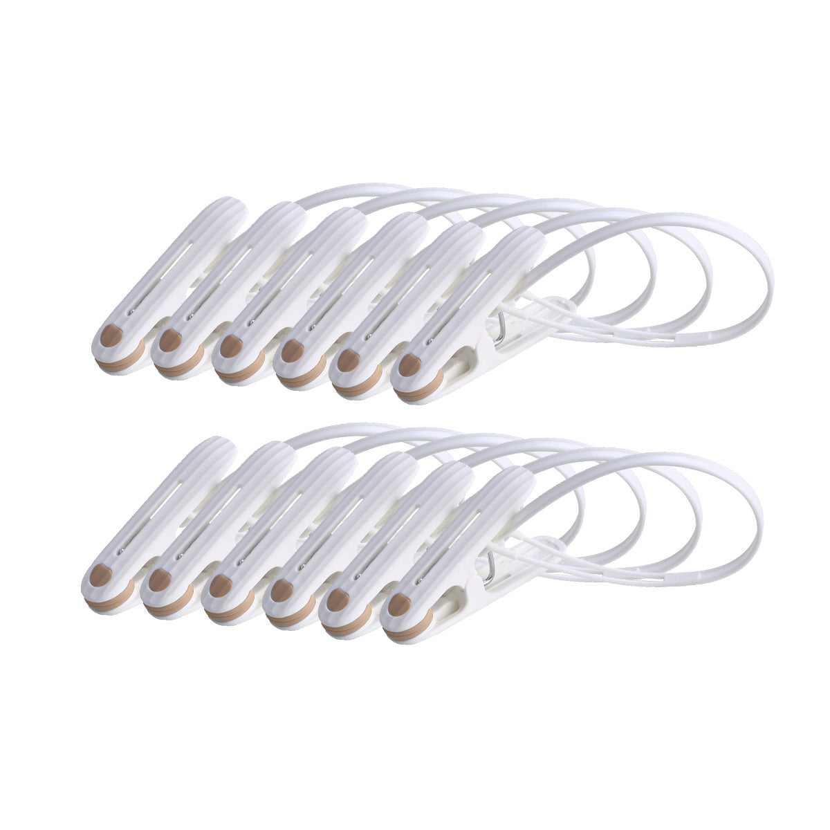 Dent-free Clothespin With Strap (12 Pcs) - IUIGA