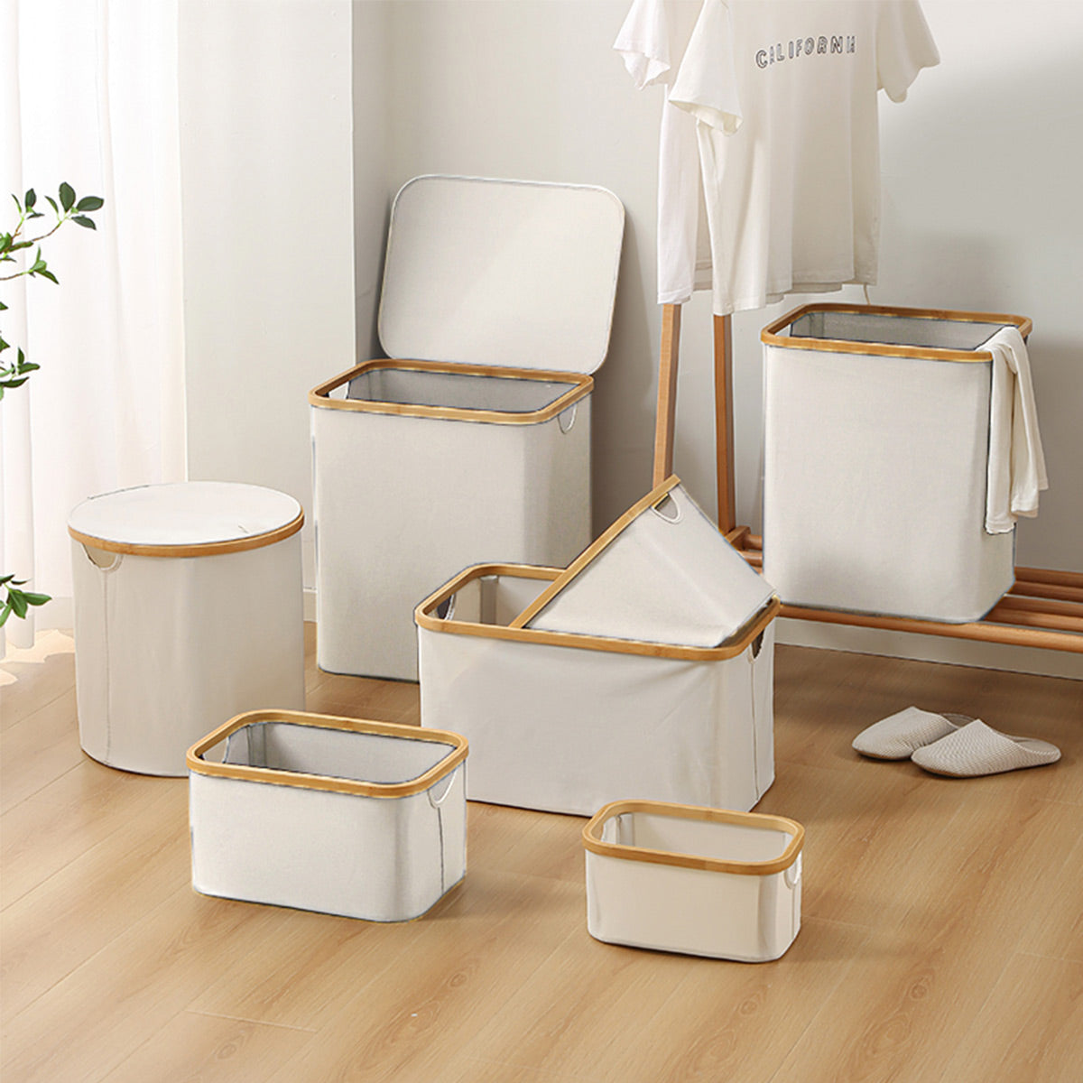 Canvas Collapsible Laundry Basket With Handles - IUIGA
