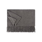 Waffle-Knitted Throw Blanket With Tassels - IUIGA