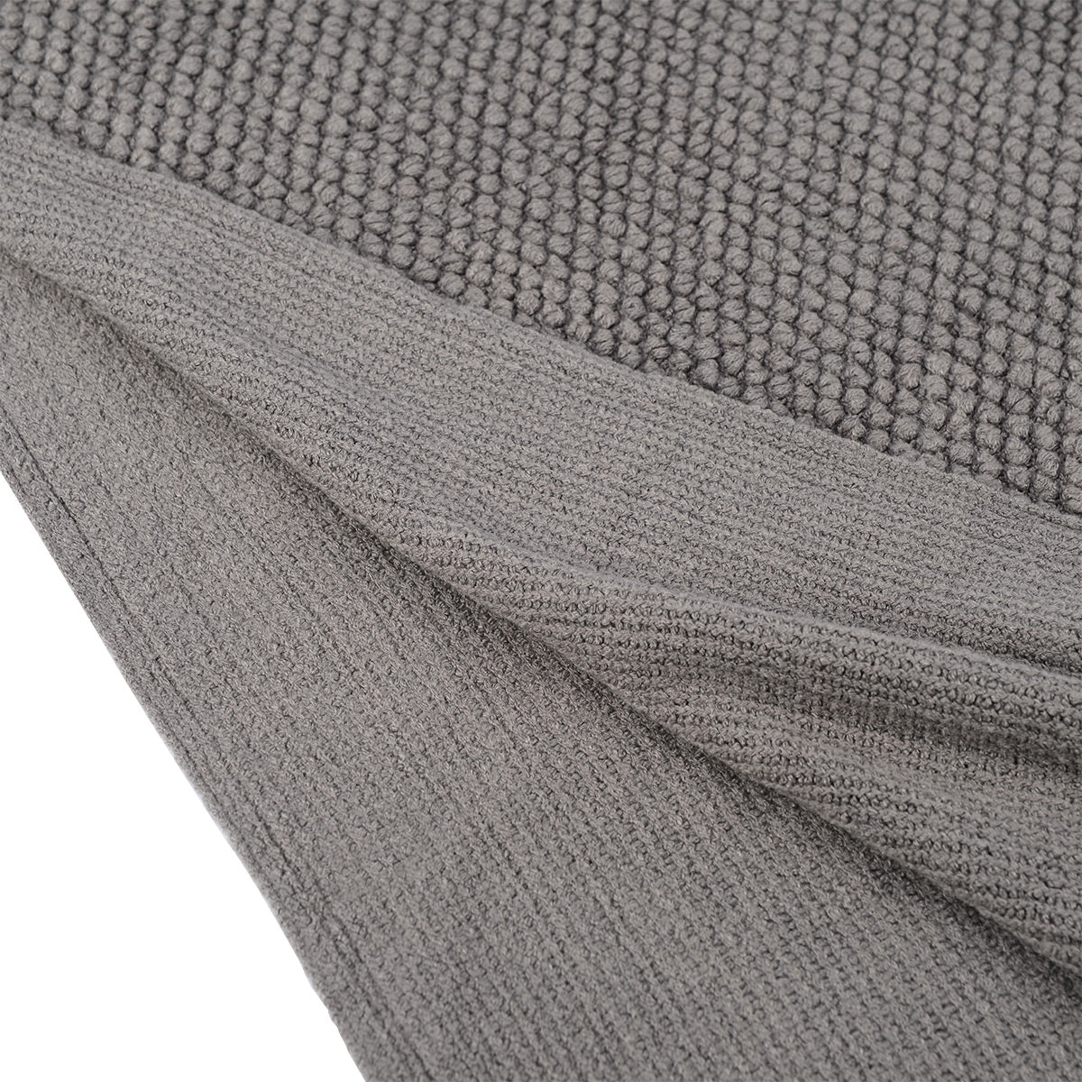 Waffle-Knitted Throw Blanket With Tassels - IUIGA