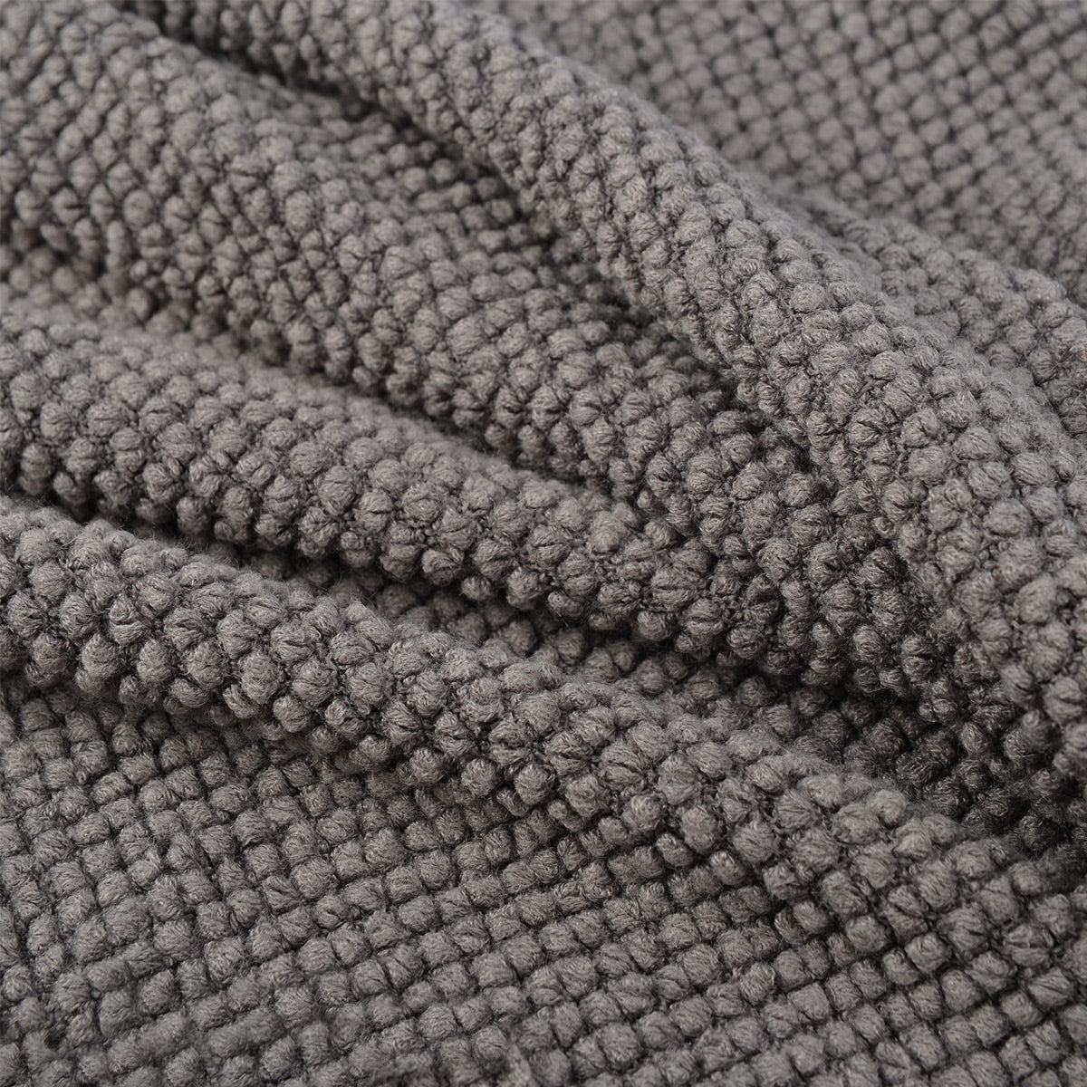 Waffle-Knitted Throw Blanket With Tassels - IUIGA