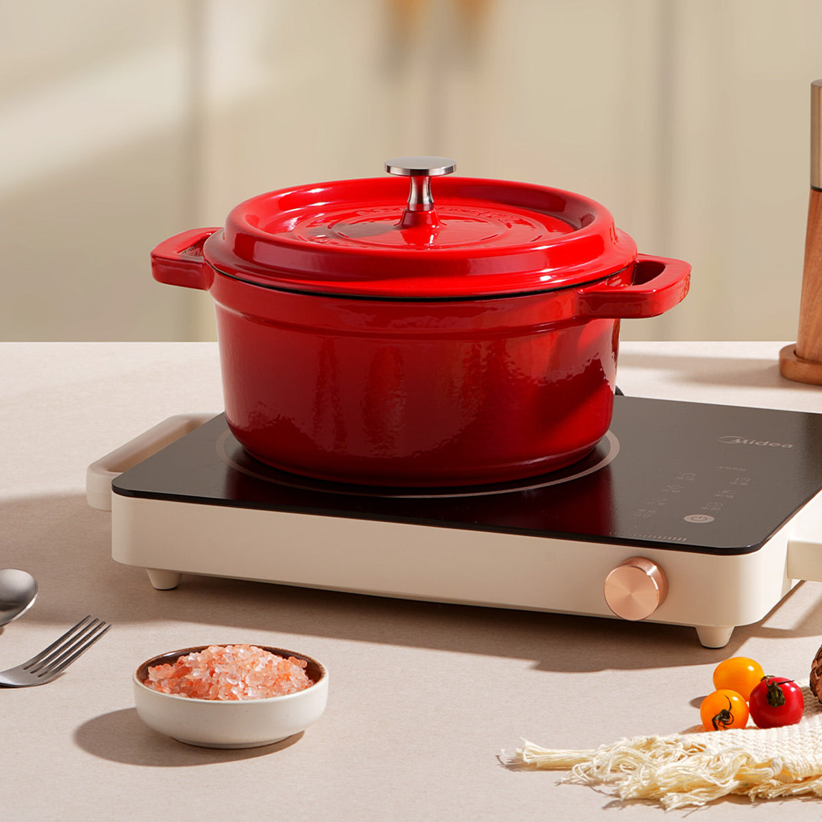Enameled Cast Iron Casserole Pot - IUIGA