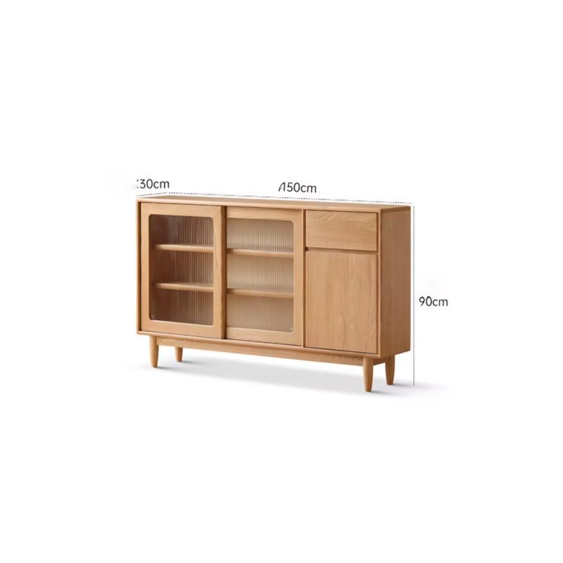 Gladys sideboard in natural oak, full cabinet view on white background