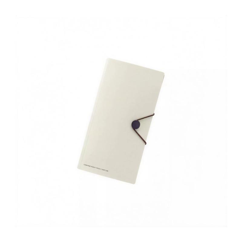 Portable folder in cream, angled folder view on white background
