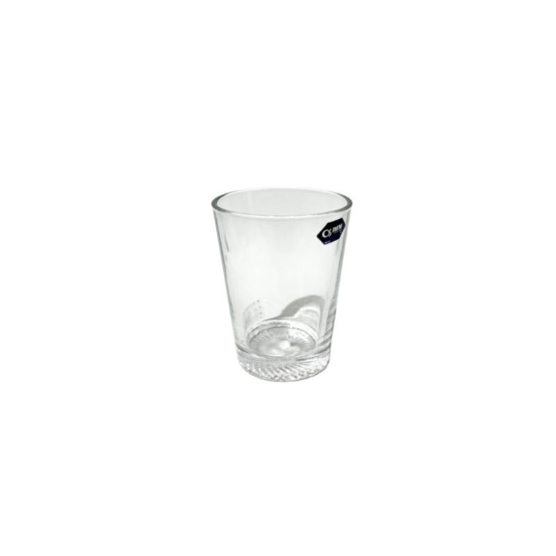 Whiskey glass 290ml, empty glass view on white background