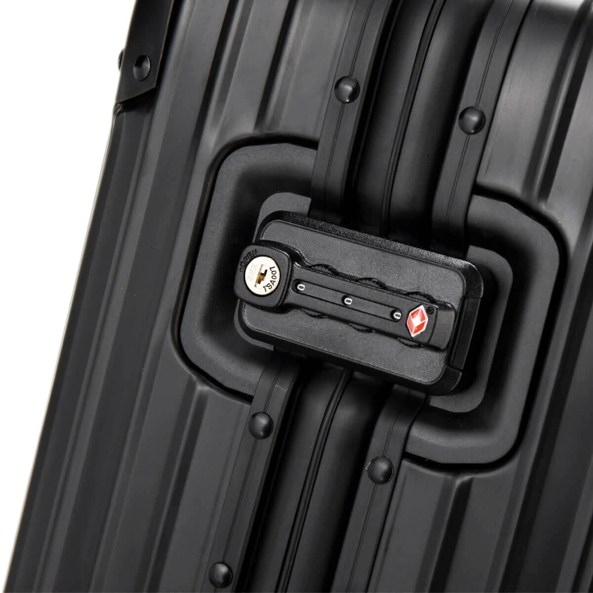 Full Aluminium Luggage With Flap Compartment Black TSA Locks