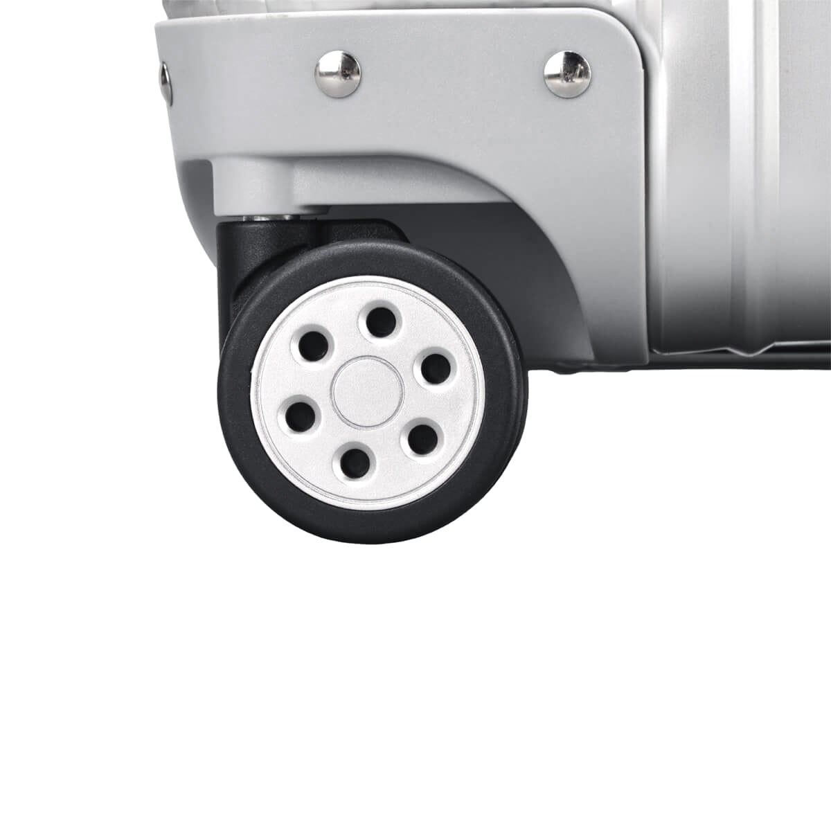 Full Aluminium Luggage With Flap Compartment Silver Wheels