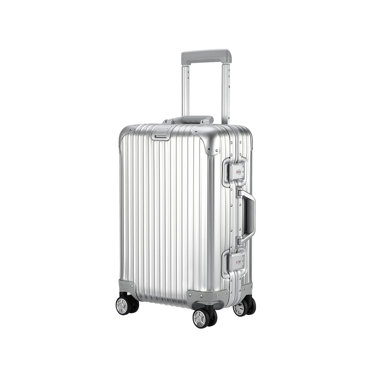 Full Aluminium Luggage With Zipper Compartment - IUIGA, Side View