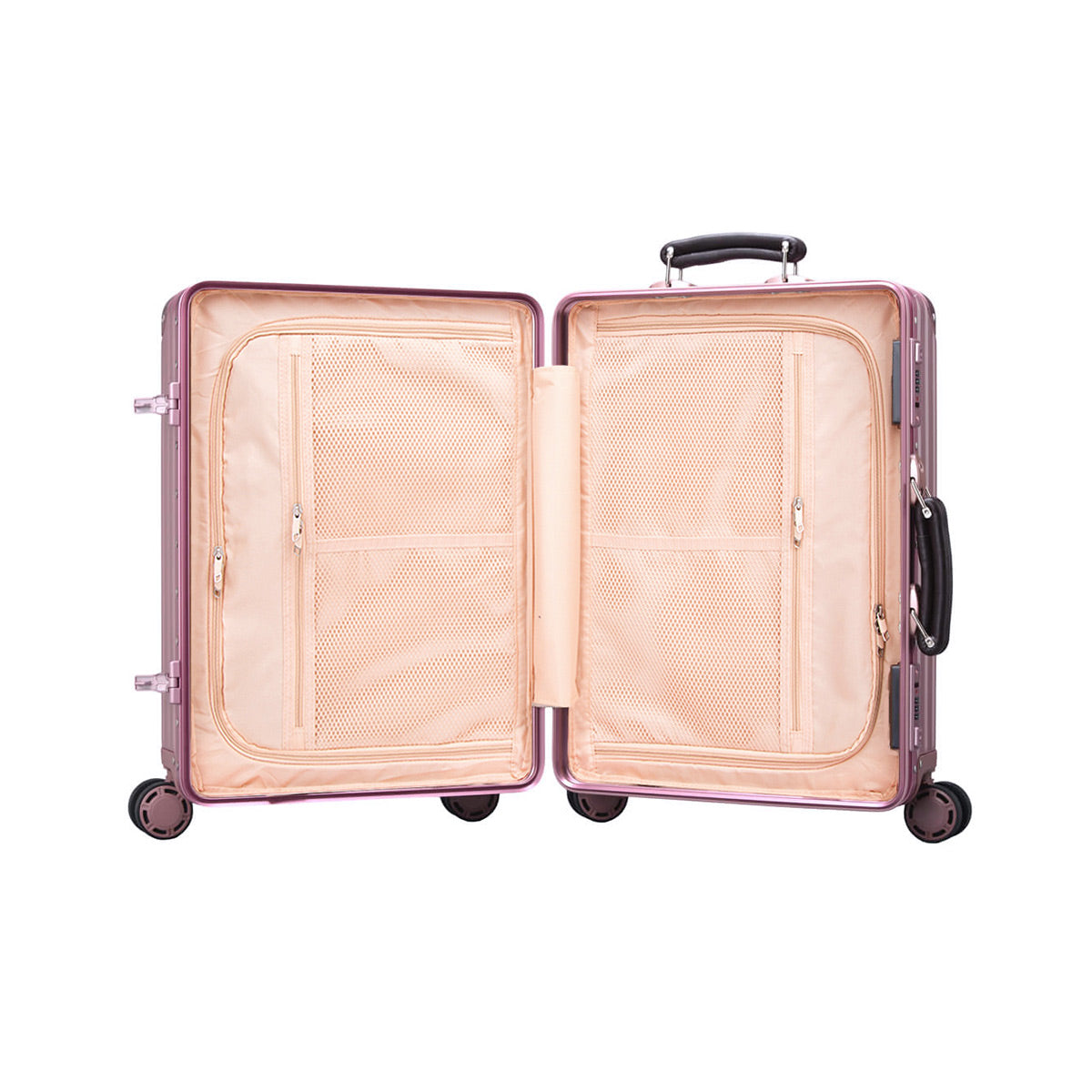 Lite Aluminium Frame Luggage - IUIGA, Rose Gold, Inner Compartment