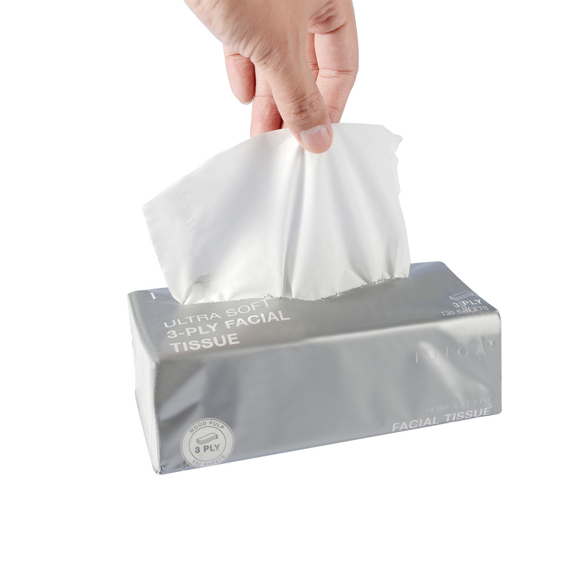 Ultra Soft 3-Ply Facial Tissue - IUIGA, Hand Pulling Tissue