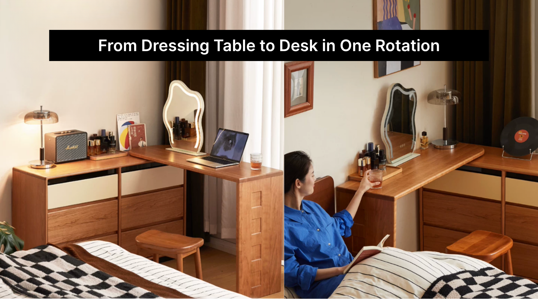 From Dressing Table to Desk in One Rotation