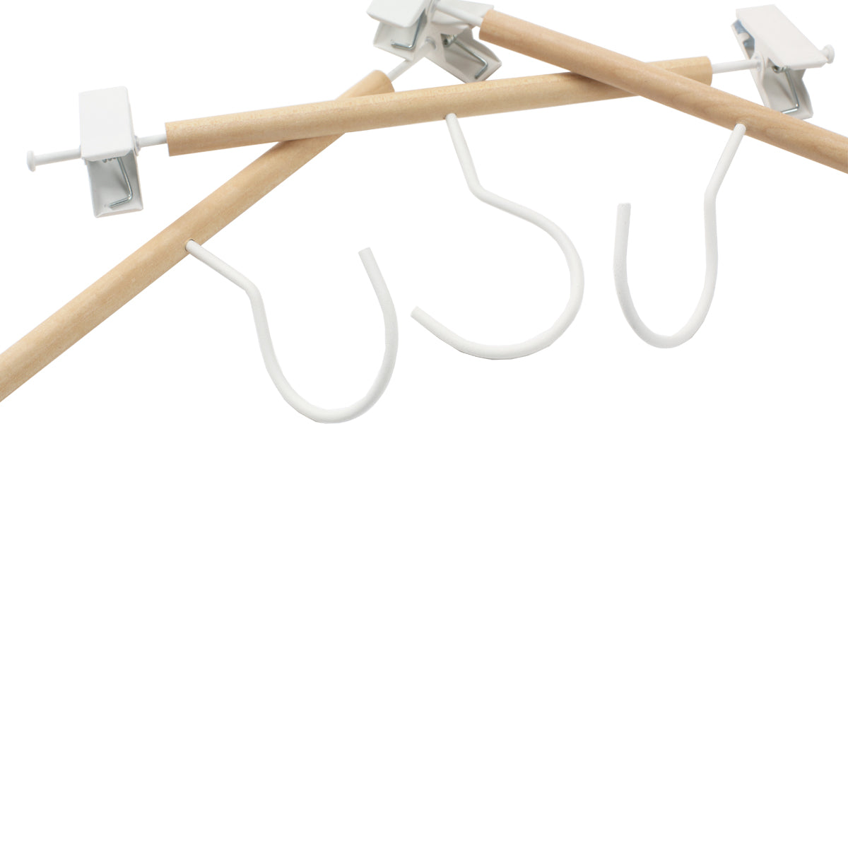 Scandi Wooden Set Of 3 Trouser Clip Hangers - IUIGA