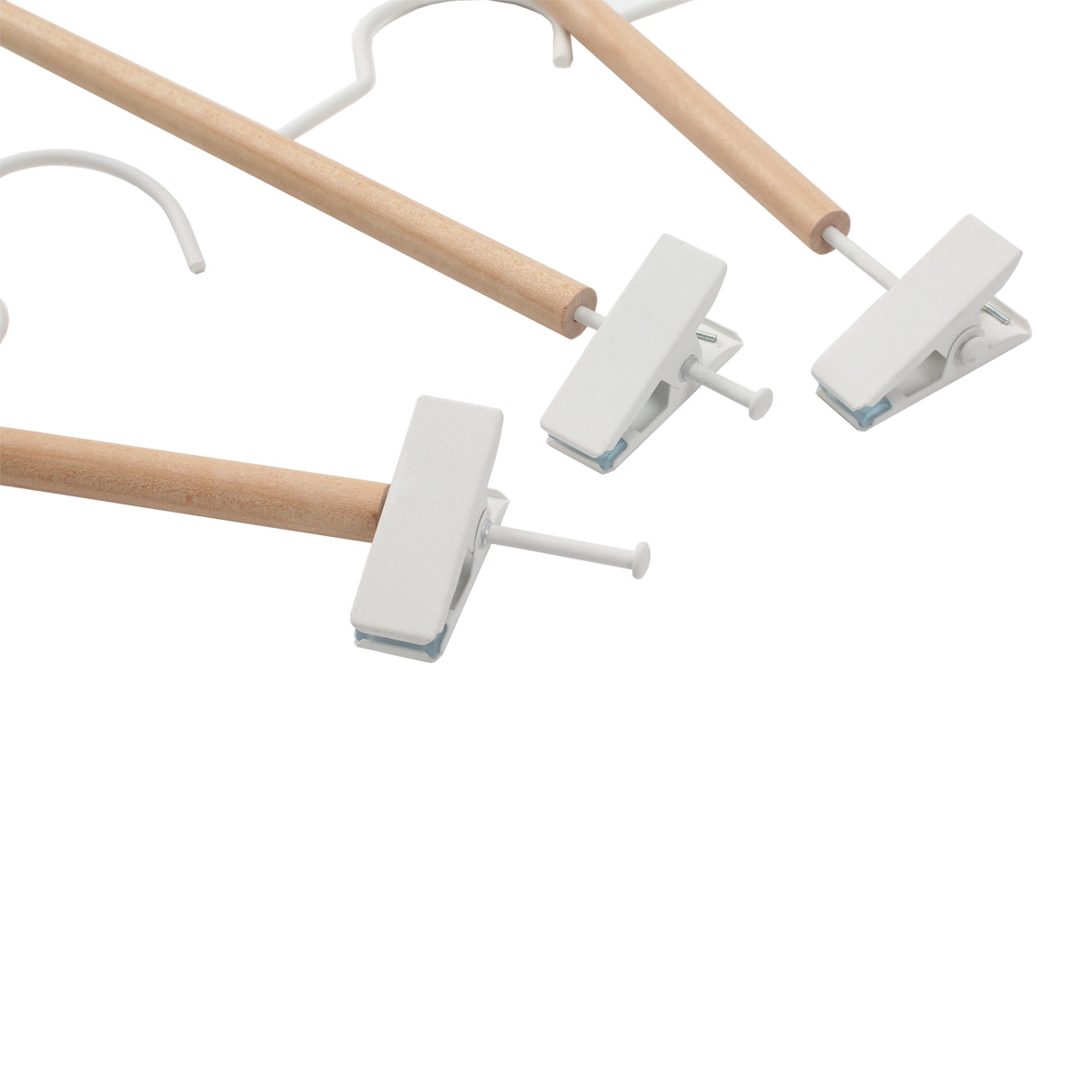 Scandi Wooden Set Of 3 Trouser Clip Hangers - IUIGA