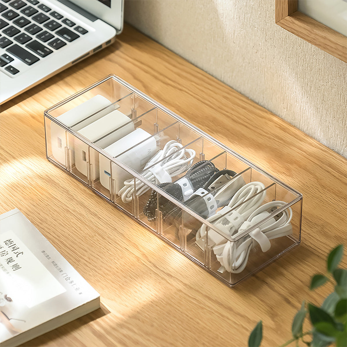 8 Compartments Cable Management Box With Lid - IUIGA