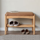 Shinta Shoe Bench With Faux Leather Cushion - IUIGA