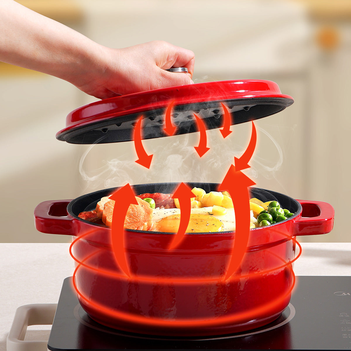 Enameled Cast Iron Casserole Pot - IUIGA