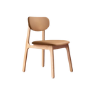 Kei Oak Wood Faux Leather Dining Chair - IUIGA