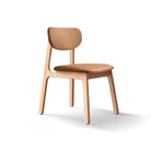 Kei Oak Wood Faux Leather Dining Chair - IUIGA