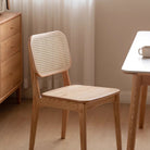 Yuri Rattan Upholstered Dining Chair - IUIGA