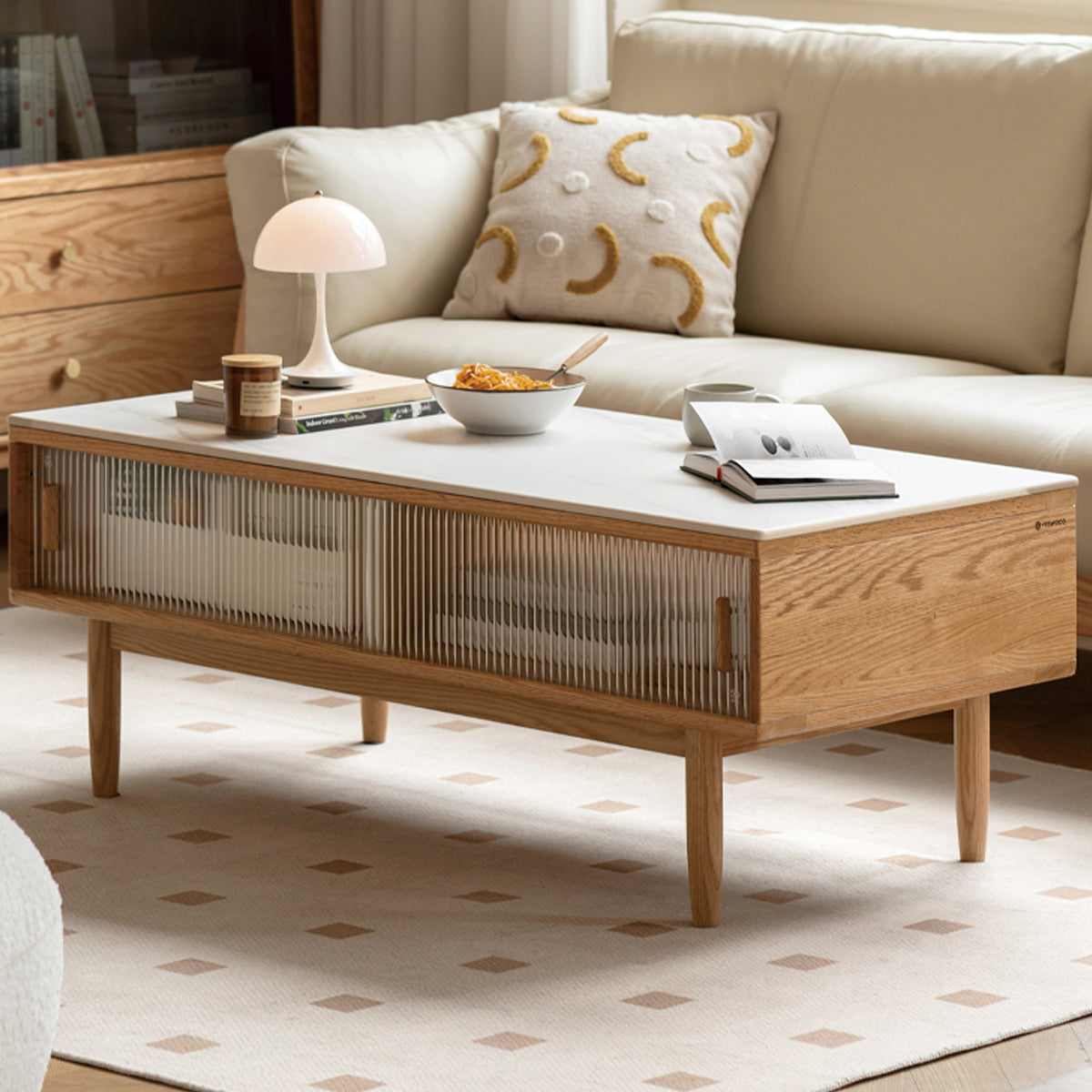 Orion Coffee Table With Glass Doors - IUIGA