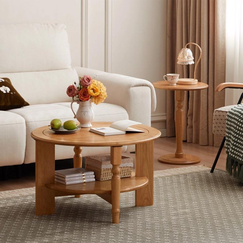 Fayth nesting table set styled in a living room with sofa and decor