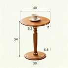 Fayth small side table with dimensions shown, front view 
