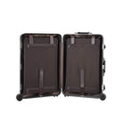 Full Aluminium Luggage With Flap Compartment Black Inner View