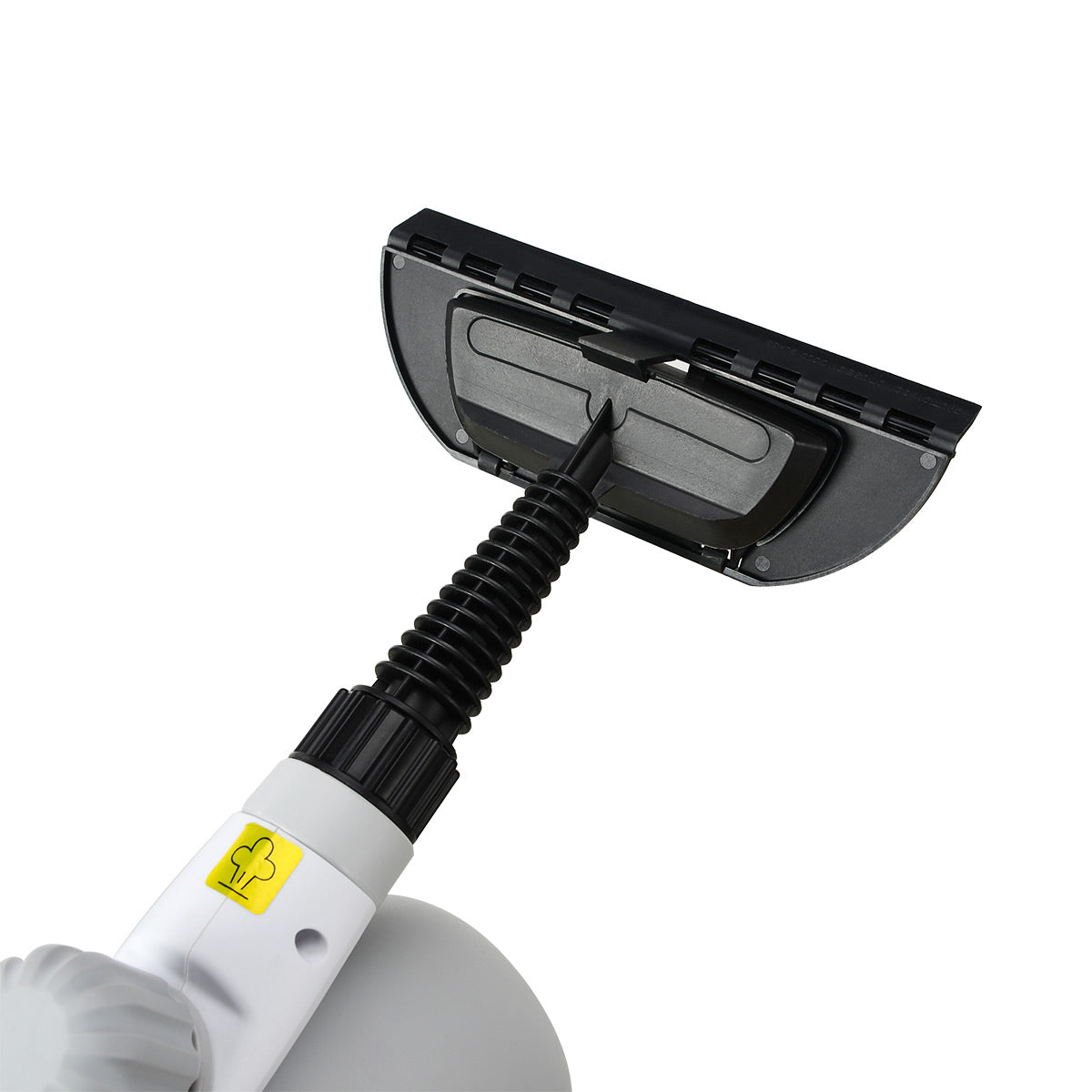 IUIGA handheld steam cleaner with window squeegee attachment, close-up view